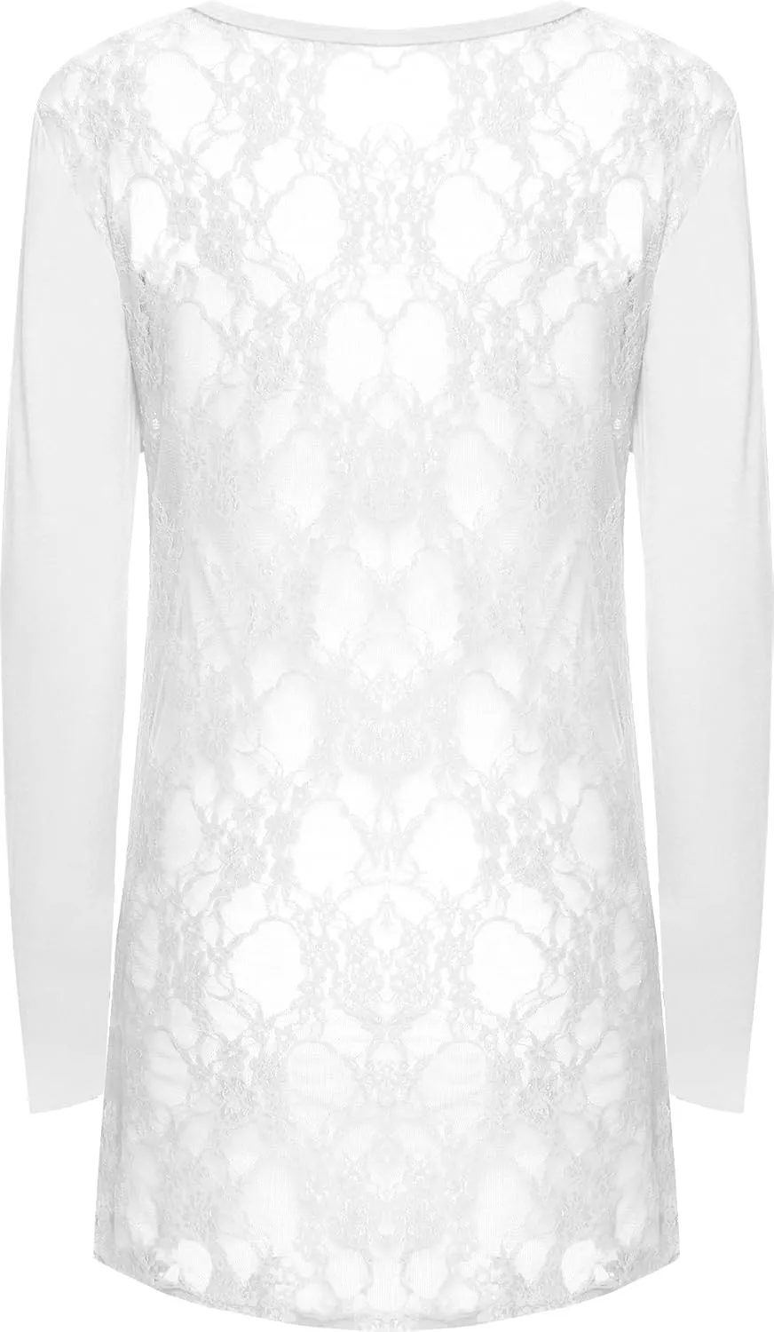 WearAll New Ladies Lace Back Open Cardigan Womens Pocket Long Sleeve Boyfriend Top 4-10