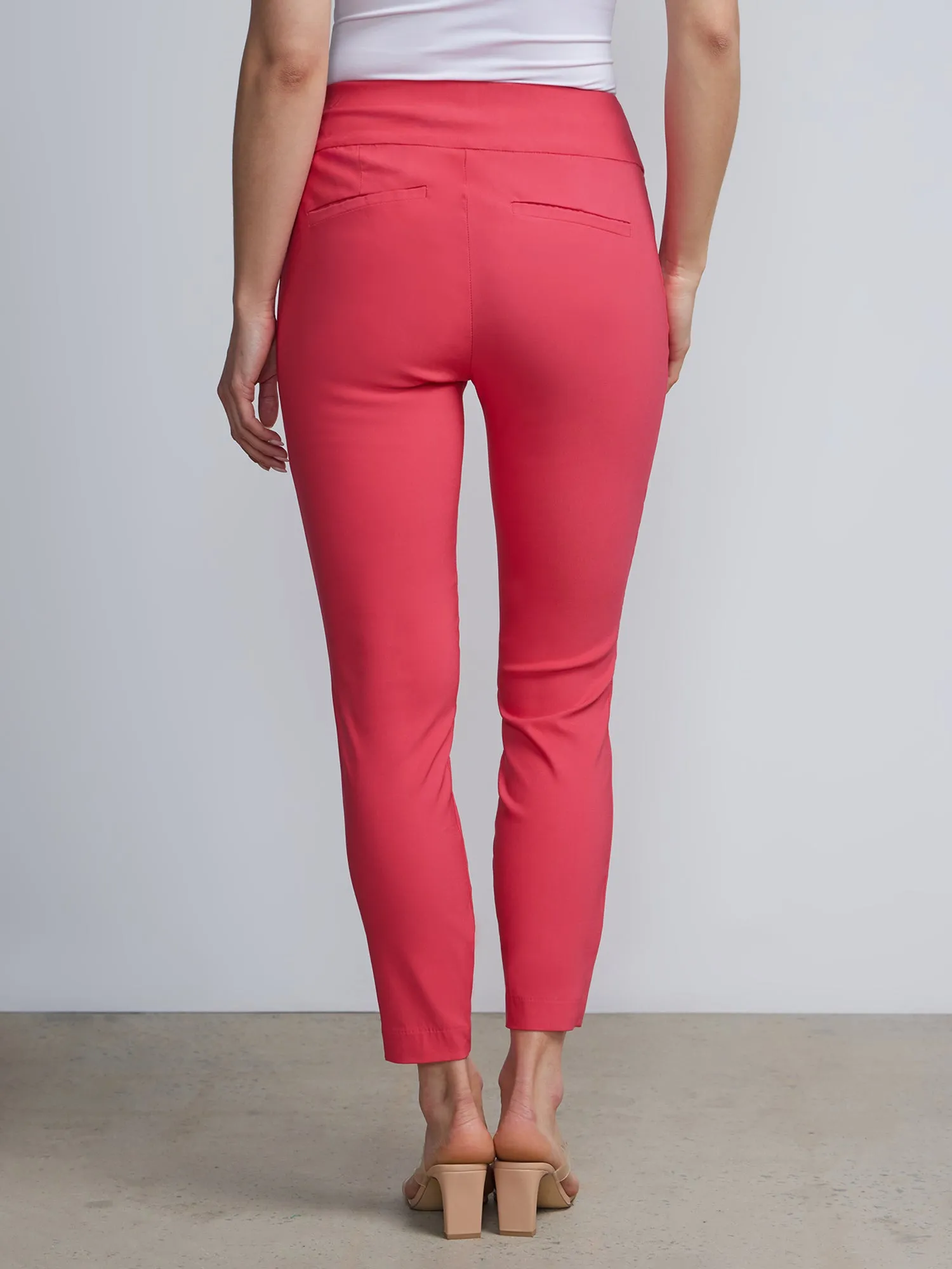 Whitney High-Waisted Pull-On Zip-Pocket Slim-Leg Ankle Pant