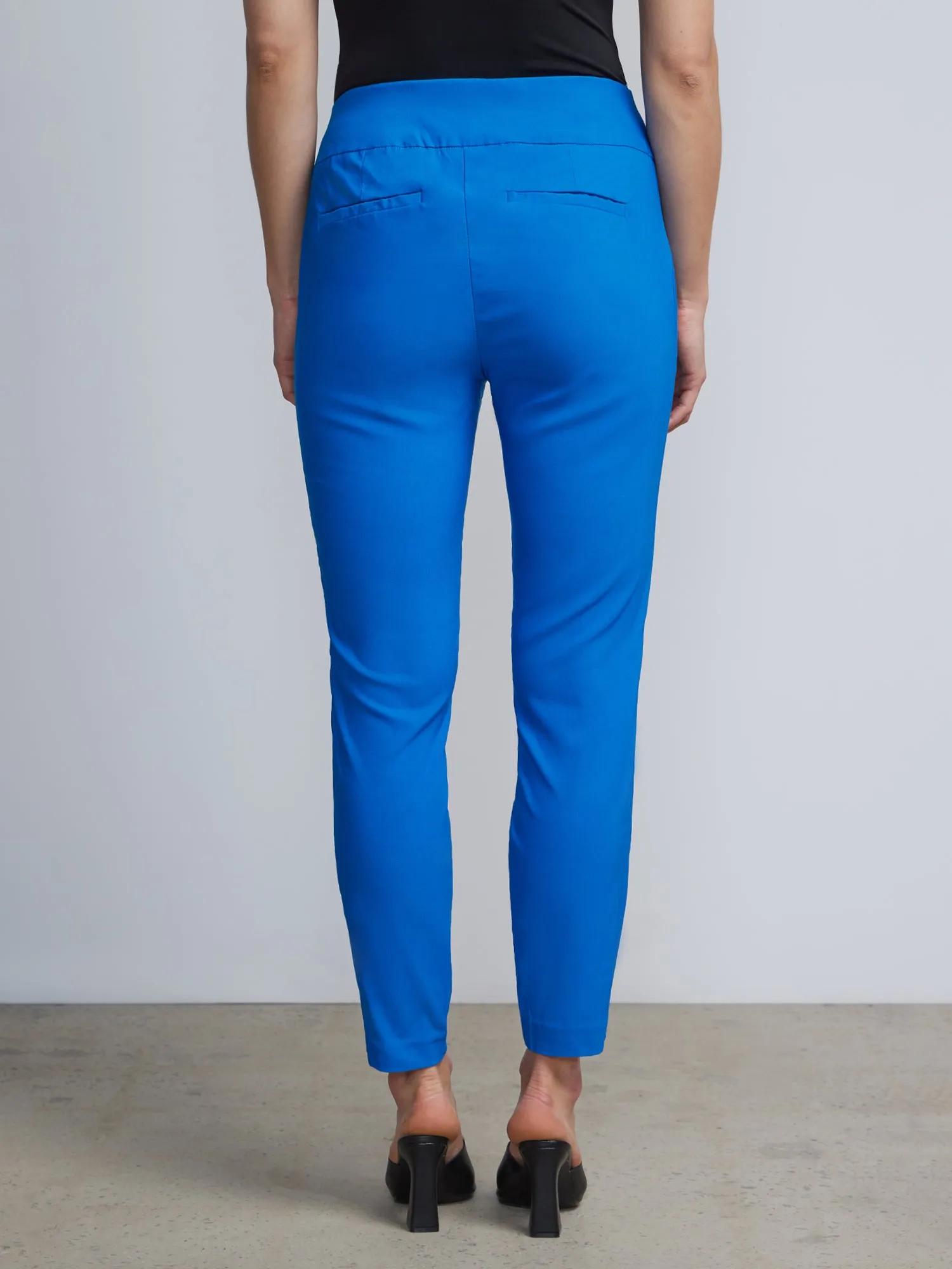 Whitney High-Waisted Pull-On Zip-Pocket Slim-Leg Ankle Pant