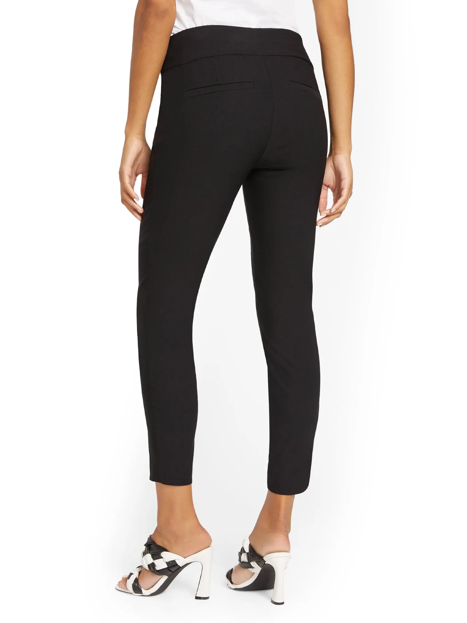 Whitney High-Waisted Pull-On Zip-Pocket Slim-Leg Ankle Pant