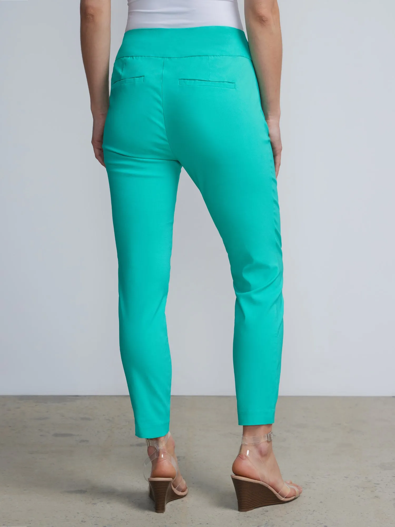 Whitney High-Waisted Pull-On Zip-Pocket Slim-Leg Ankle Pant