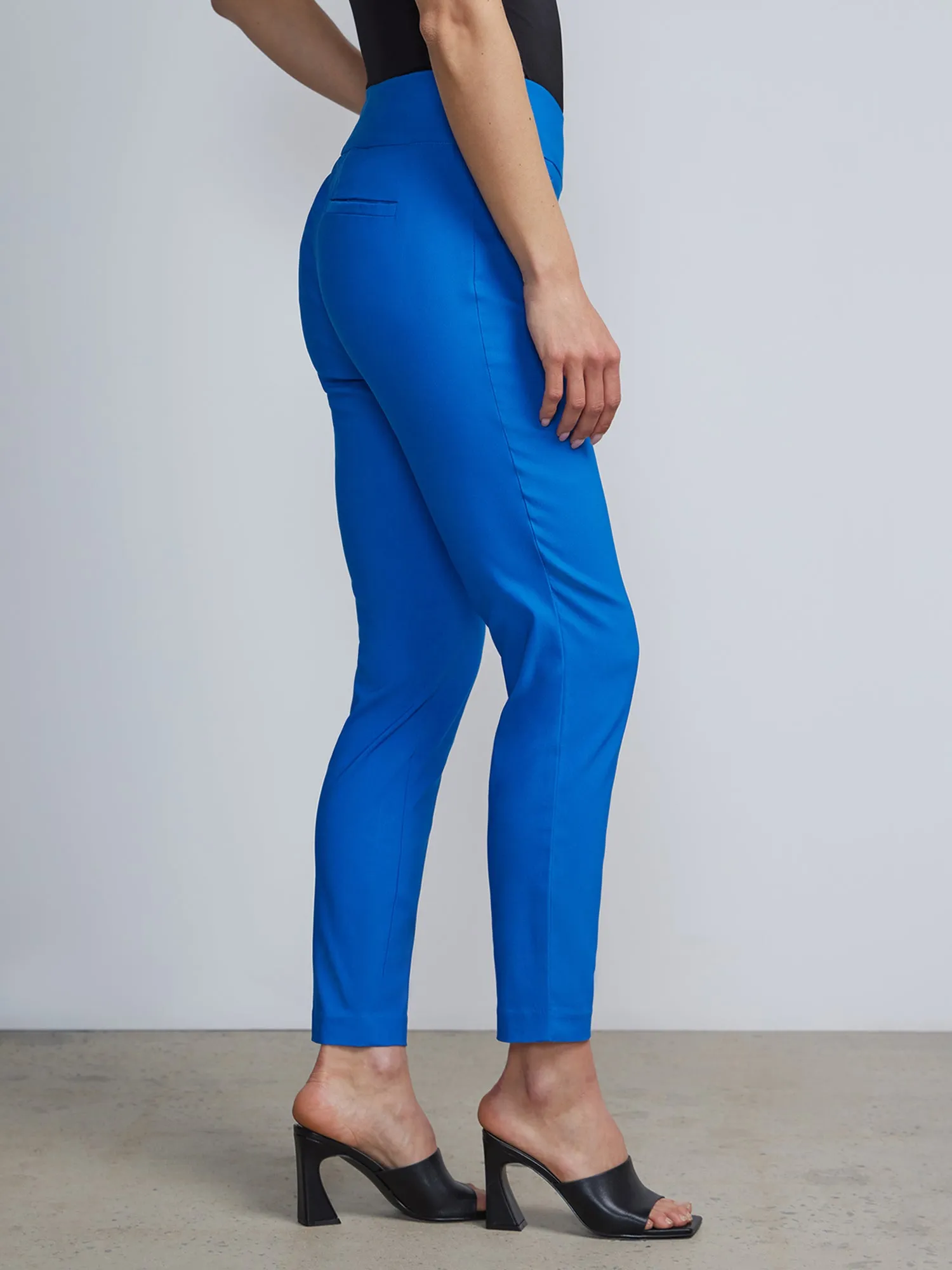 Whitney High-Waisted Pull-On Zip-Pocket Slim-Leg Ankle Pant
