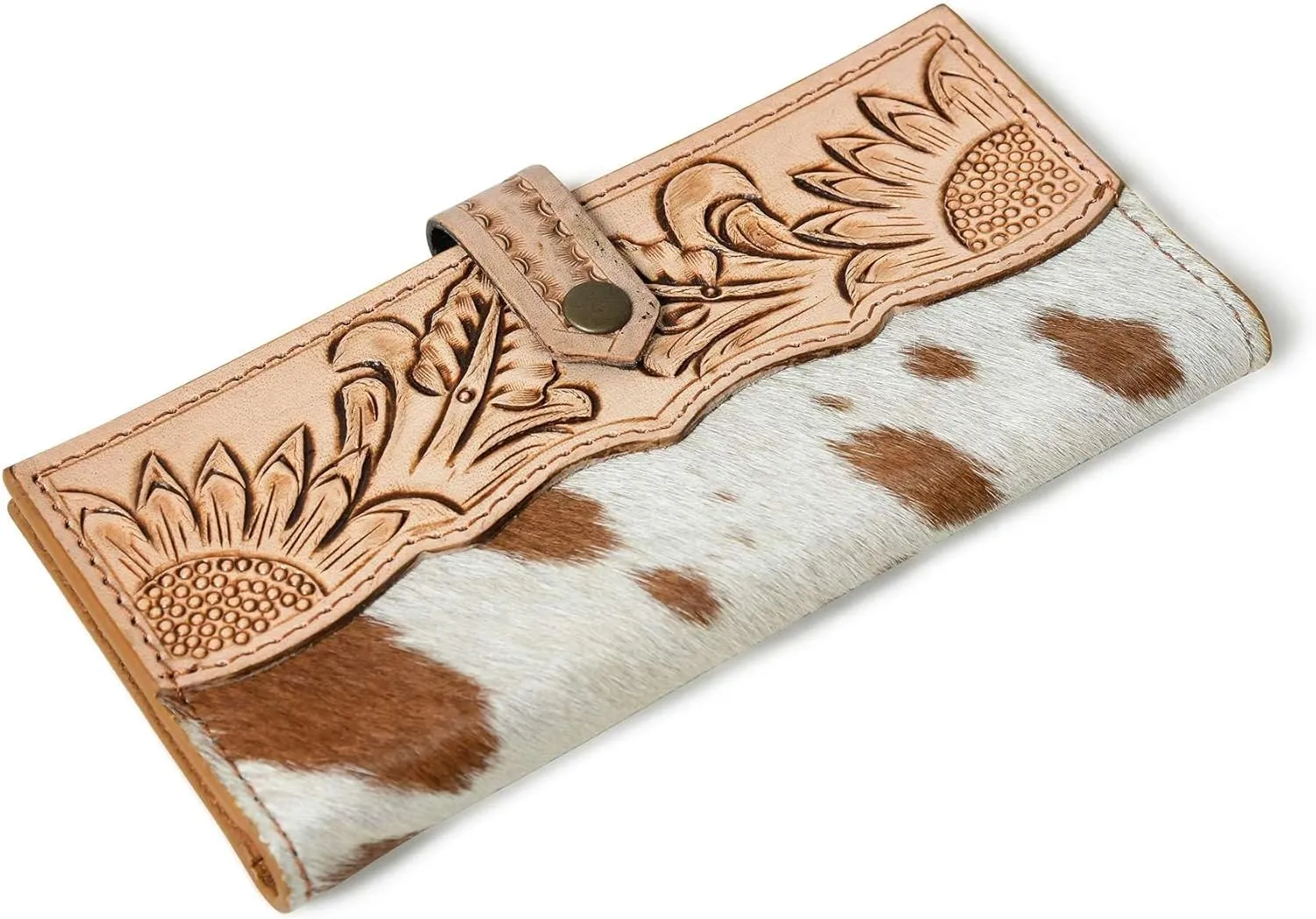 Wild West Cowhide Hair On Women Leather Bifold Wallet Best Idea for Gifting Wallet