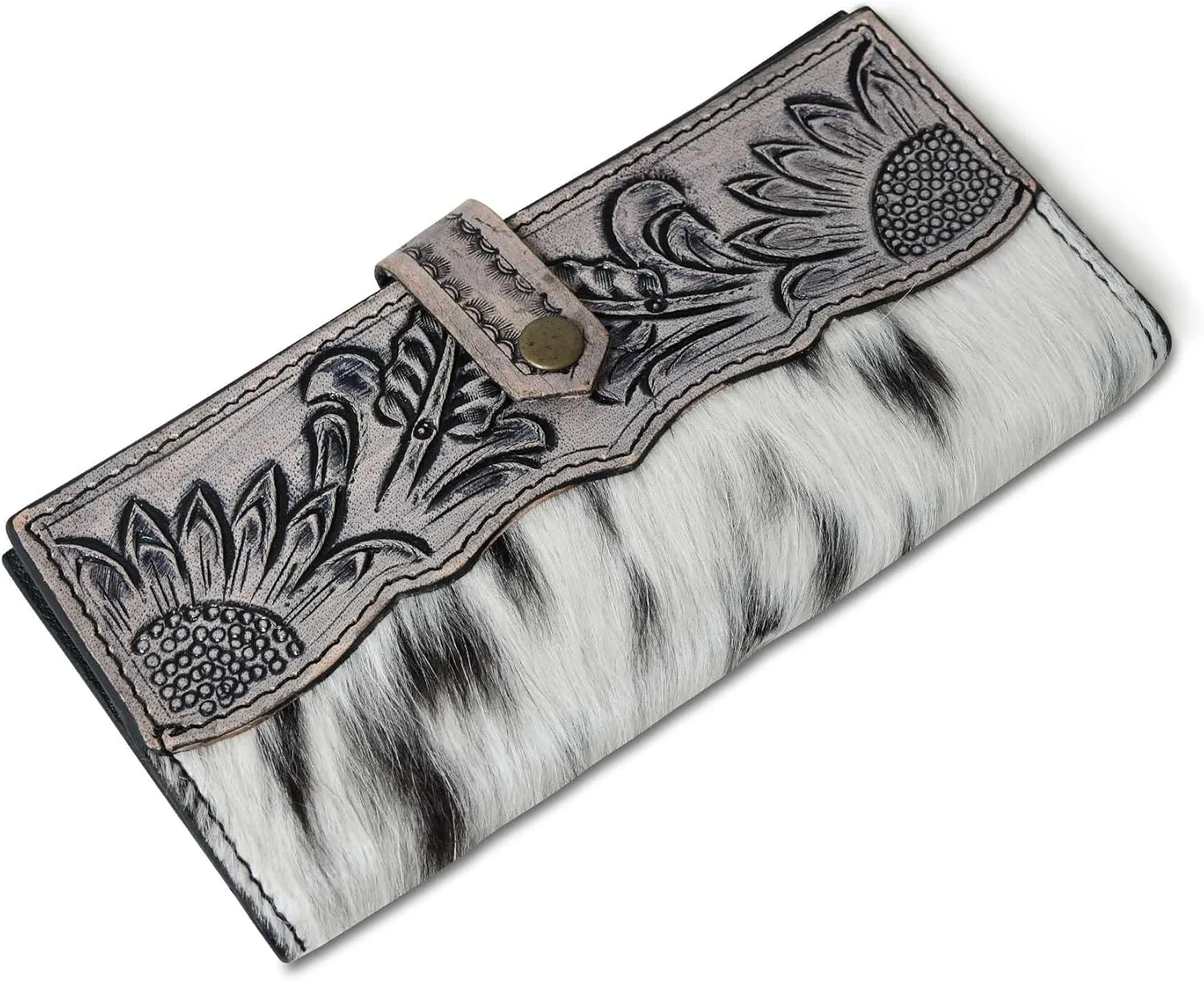 Wild West Cowhide Hair On Women Leather Bifold Wallet Best Idea for Gifting Wallet