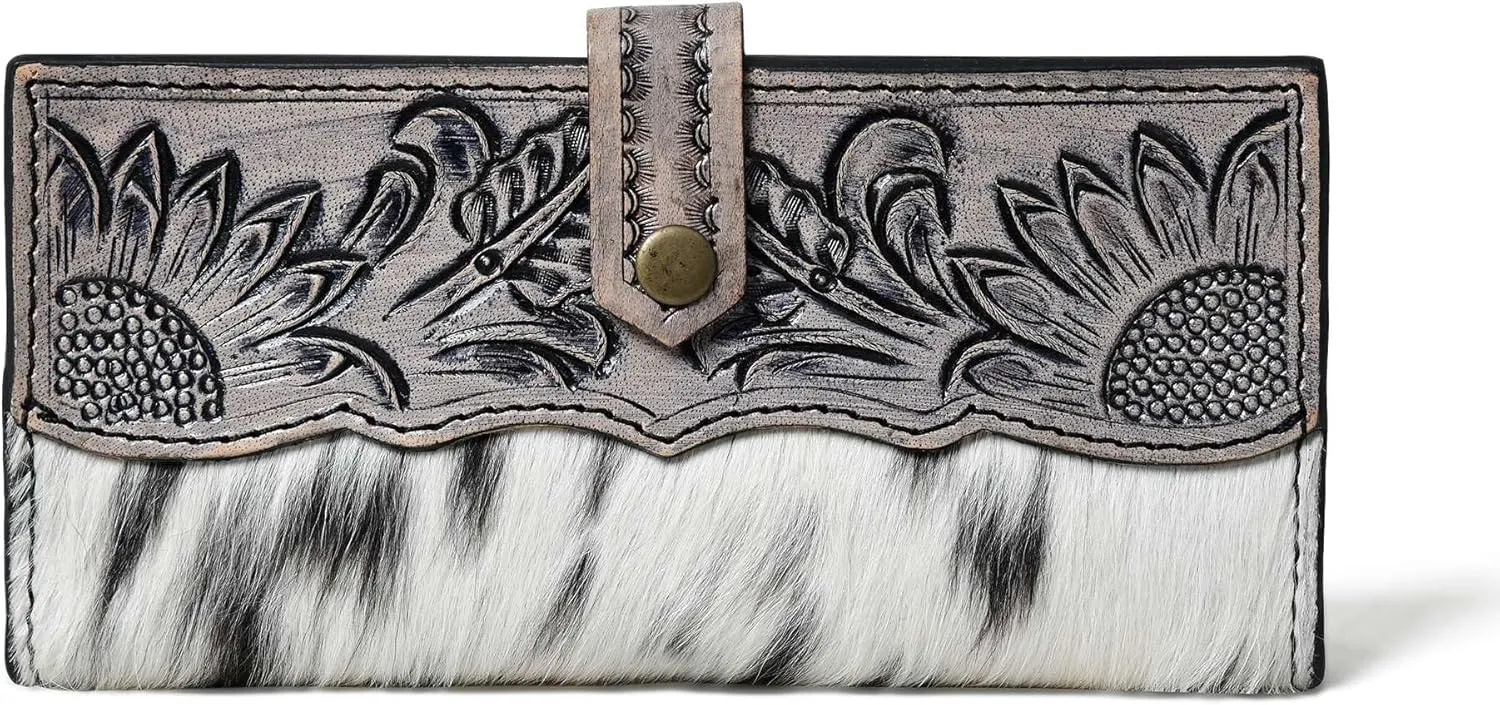 Wild West Cowhide Hair On Women Leather Bifold Wallet Best Idea for Gifting Wallet