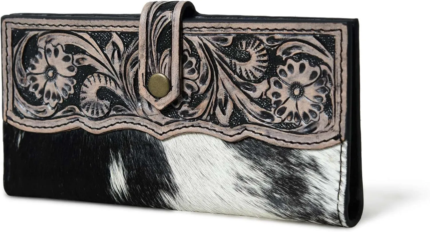 Wild West Cowhide Hair On Women Leather Wallet Best Idea for Gifting Bifold Wallet
