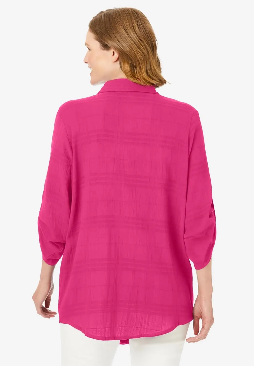 Woman Within Plus Size Cotton Gauze Bigshirt