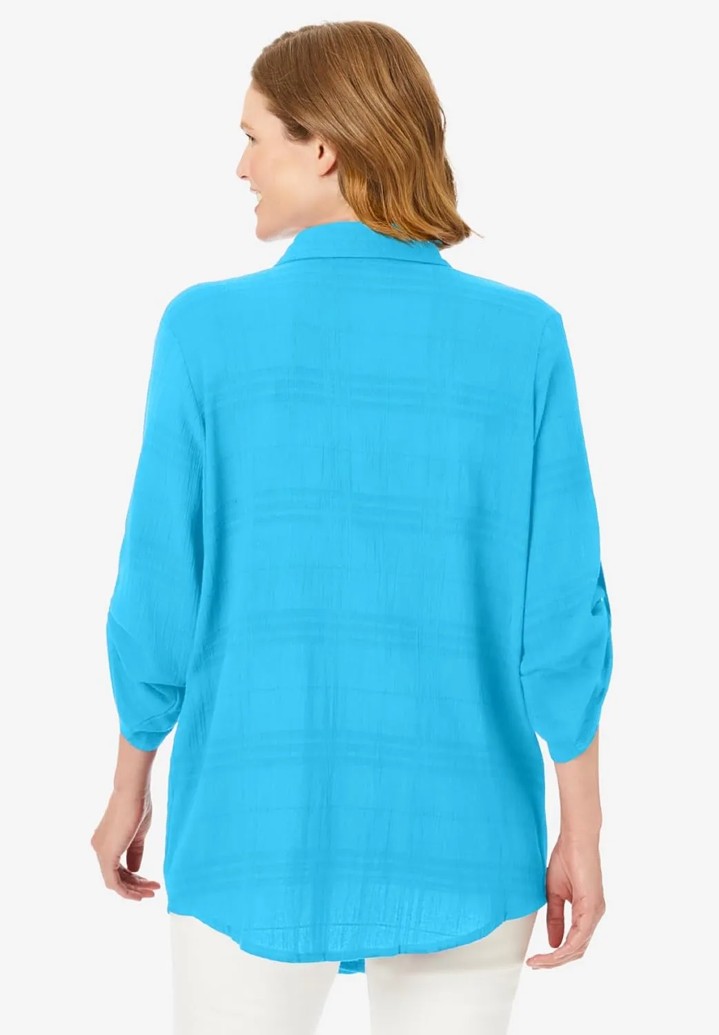 Woman Within Plus Size Cotton Gauze Bigshirt