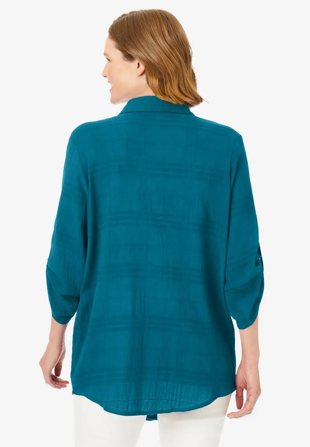 Woman Within Plus Size Cotton Gauze Bigshirt