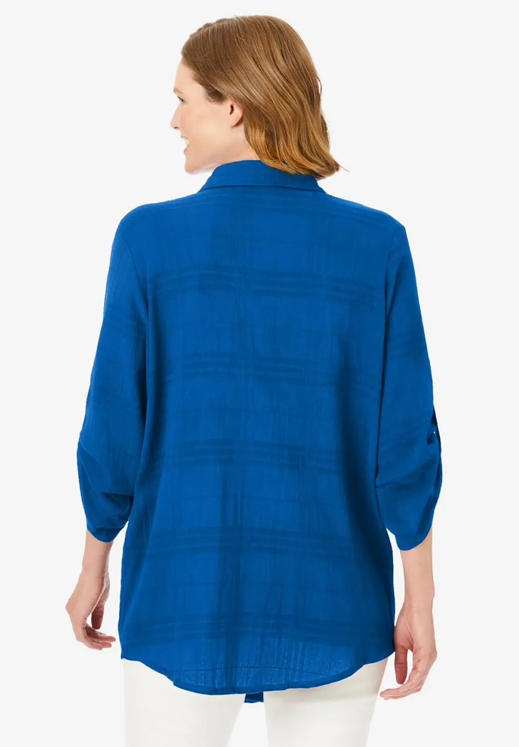 Woman Within Plus Size Cotton Gauze Bigshirt