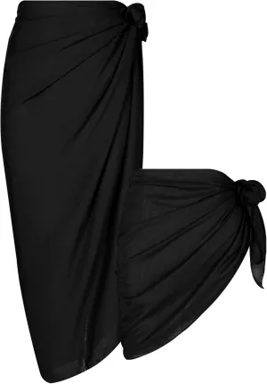 Women Sarong Swimsuit Coverups Beach Cover Up Bikini Sheer Short and Long Skirt Chiffon for Swimwear 2 Pieces