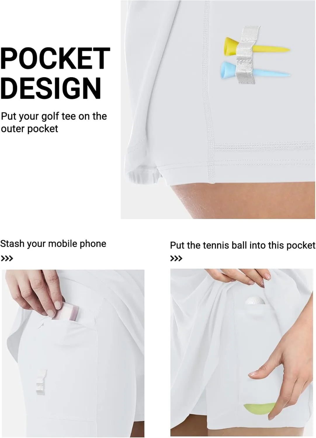 Women Tennis Golf Dress with Built-in Shorts and Bra-Workout Athletic Activewear for Exercise