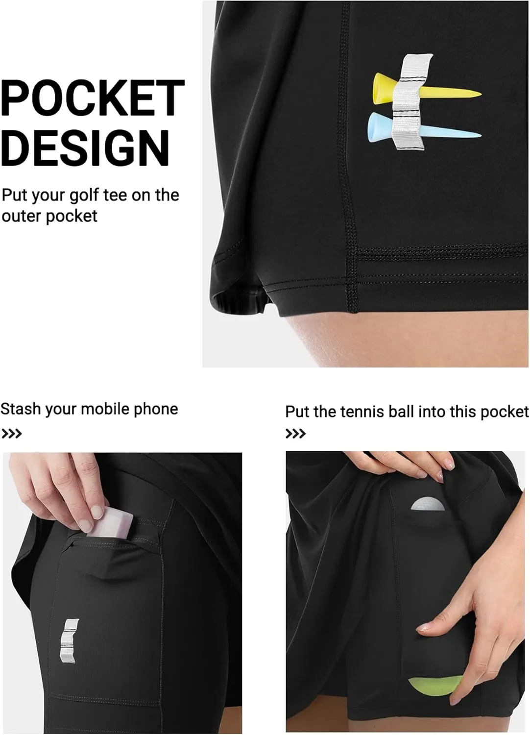 Women Tennis Golf Dress with Built-in Shorts and Bra-Workout Athletic Activewear for Exercise