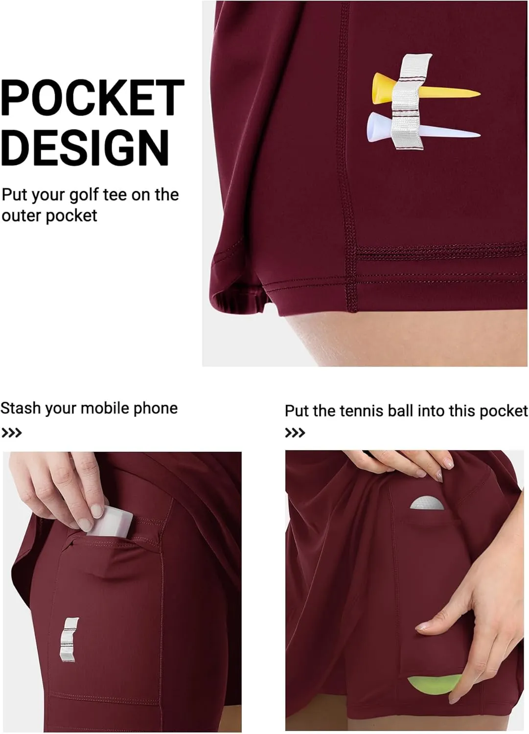 Women Tennis Golf Dress with Built-in Shorts and Bra-Workout Athletic Activewear for Exercise
