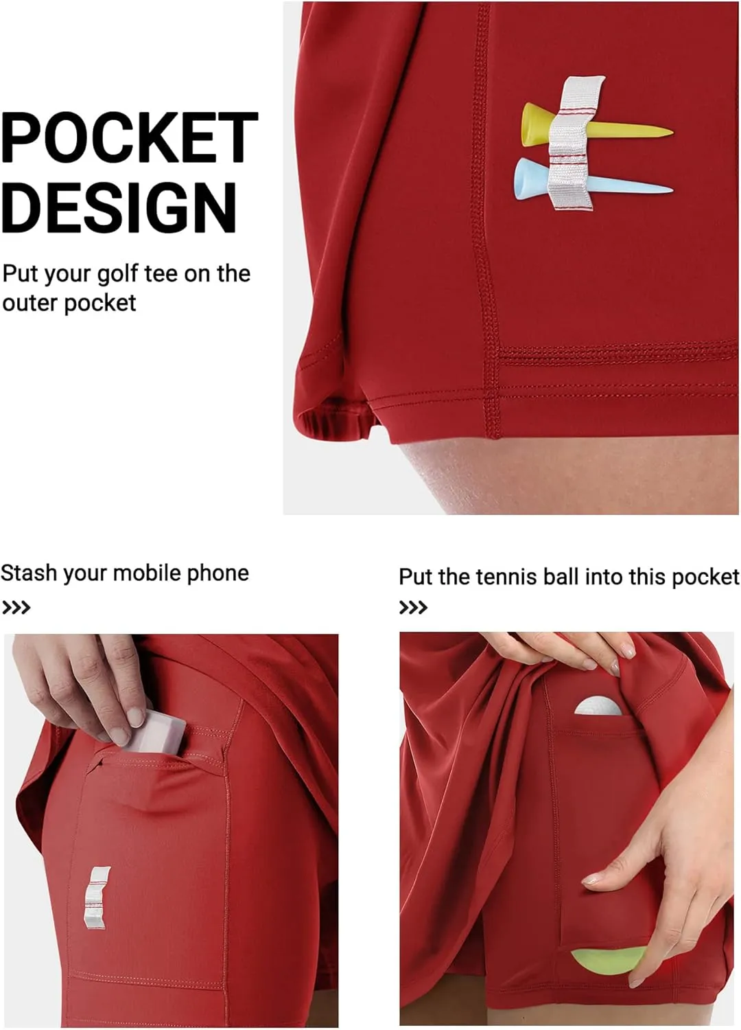 Women Tennis Golf Dress with Built-in Shorts and Bra-Workout Athletic Activewear for Exercise