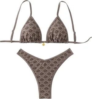 Women's 2 Piece Bikini Set Y2k Floral Triangle Tie Back Swimsuits Bathing Suit