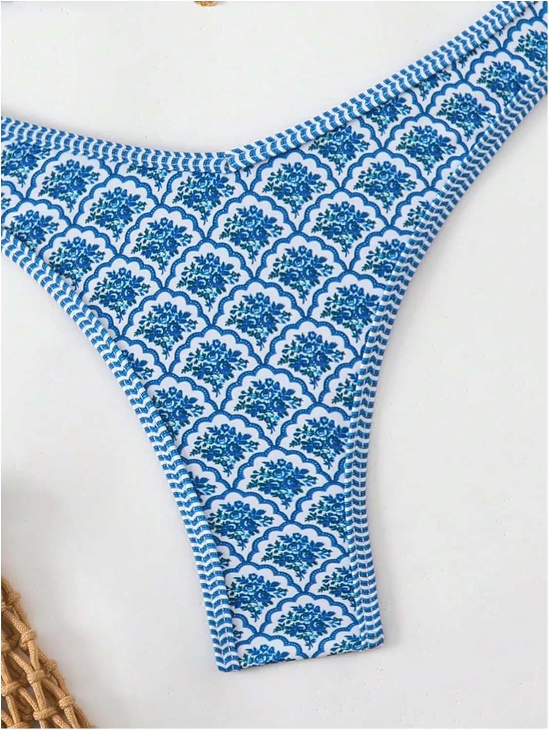 Women's 2 Piece Bikini Set Y2k Floral Triangle Tie Back Swimsuits Bathing Suit