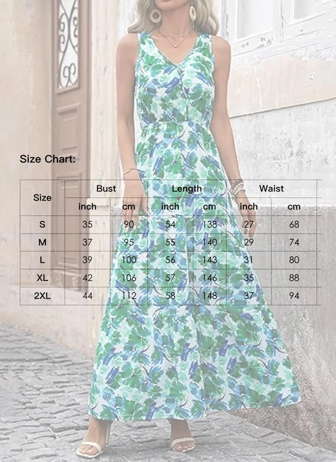Women's Boho Floral Sleeveless A Line Dress Casual V Neck Flowy Maxi Sundress Summer Beach Vacation Clothes 2025
