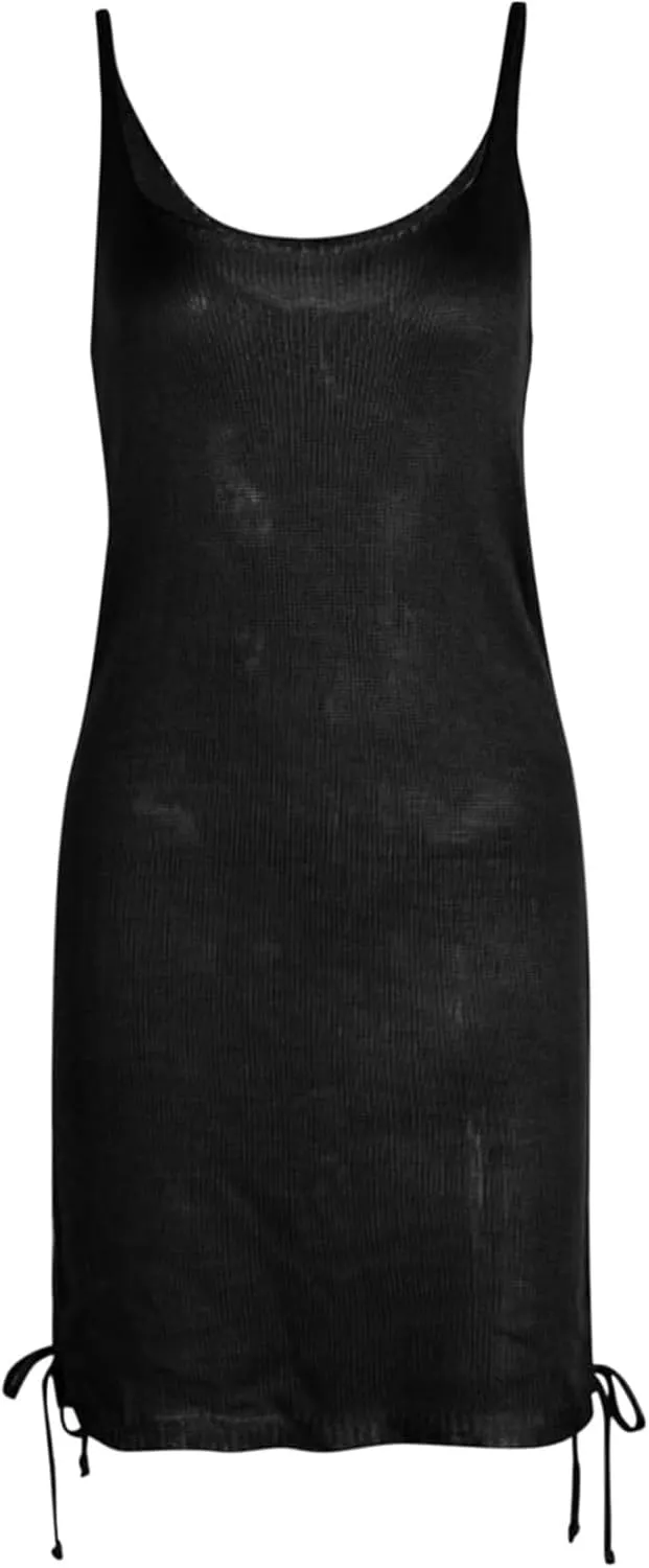 Women's Loose Beach Dress Sleeveless Pullover Sundress 2024 Commuter Sling Sweater in