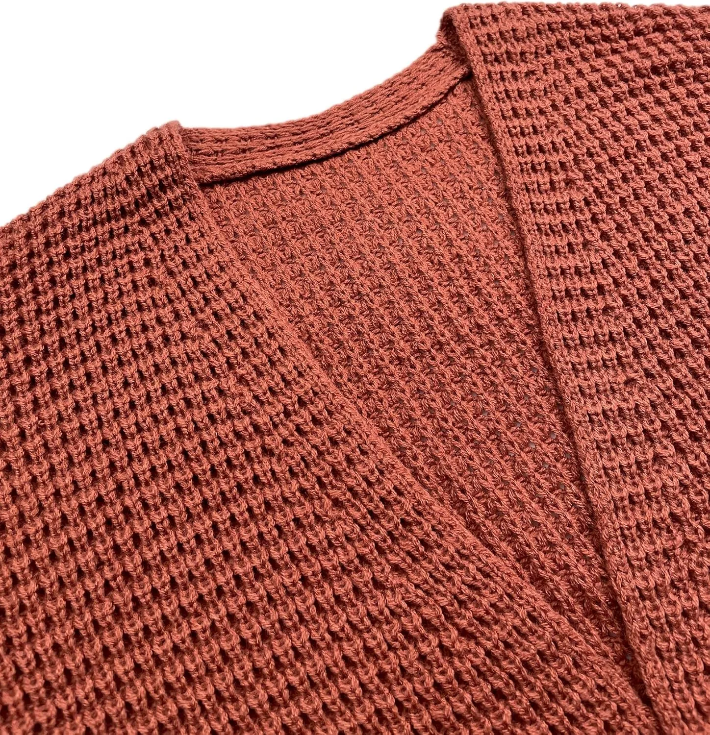 Womens Oversized Lightweight Waffle Knit Long Cardigan Spring 2025 Trendy Casual Outfits Open Front Duster Sweater