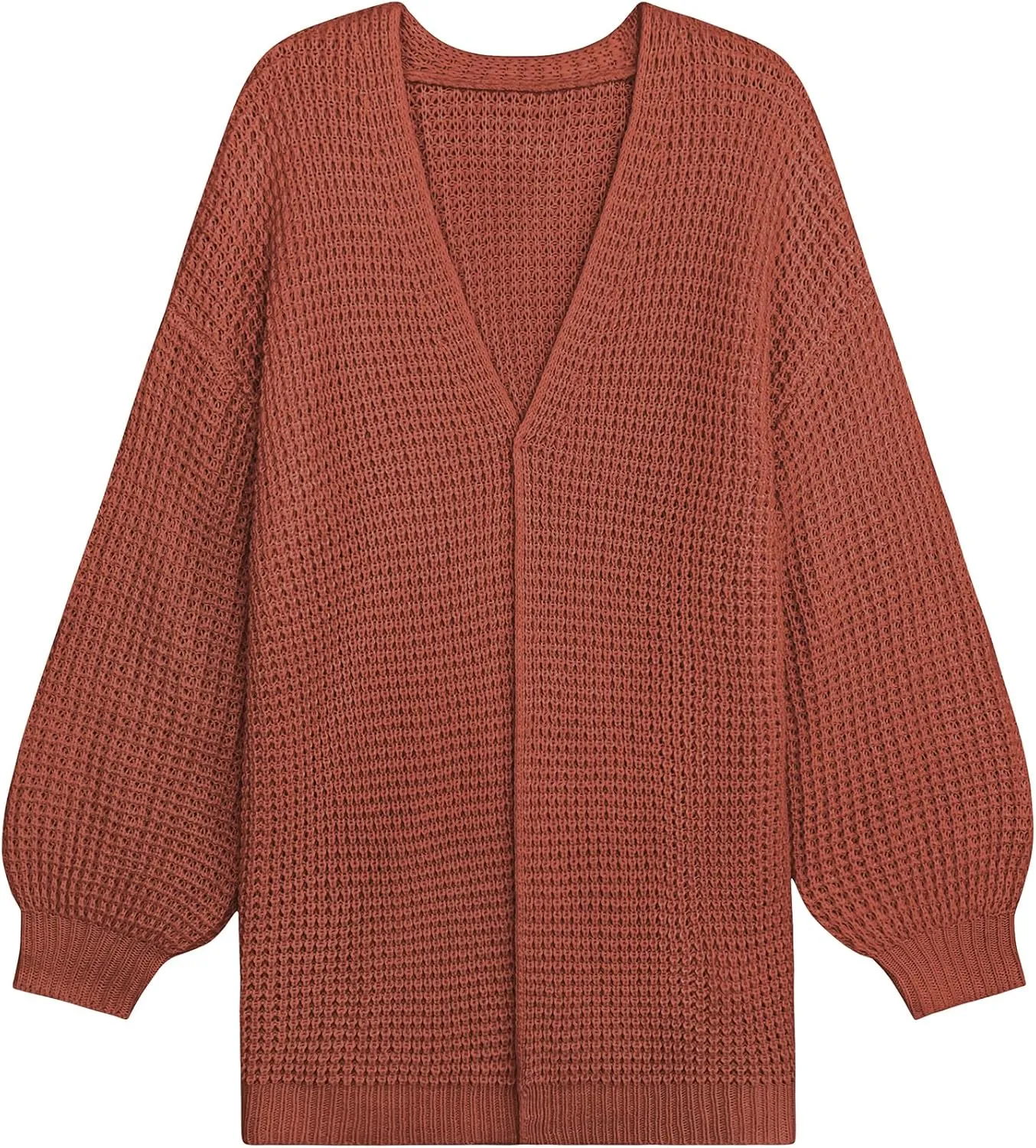 Womens Oversized Lightweight Waffle Knit Long Cardigan Spring 2025 Trendy Casual Outfits Open Front Duster Sweater