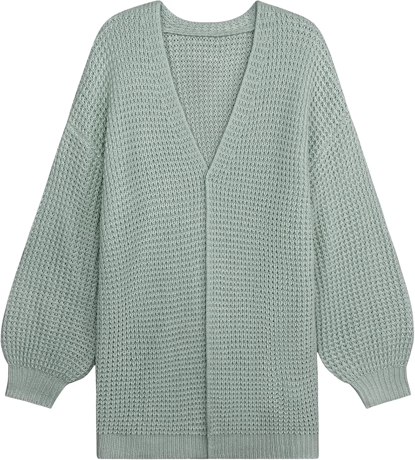 Womens Oversized Lightweight Waffle Knit Long Cardigan Spring 2025 Trendy Casual Outfits Open Front Duster Sweater