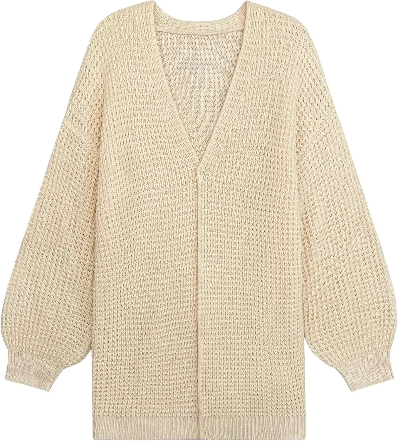 Womens Oversized Lightweight Waffle Knit Long Cardigan Spring 2025 Trendy Casual Outfits Open Front Duster Sweater