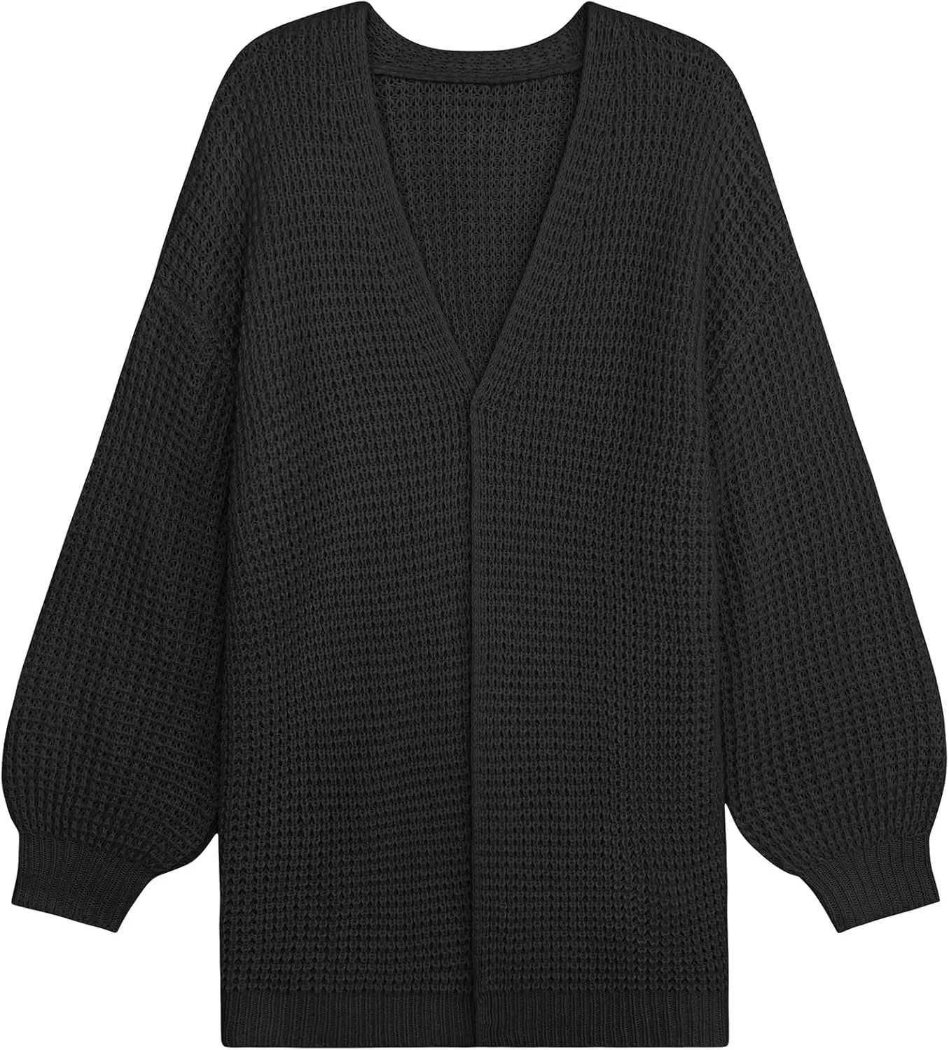 Womens Oversized Lightweight Waffle Knit Long Cardigan Spring 2025 Trendy Casual Outfits Open Front Duster Sweater