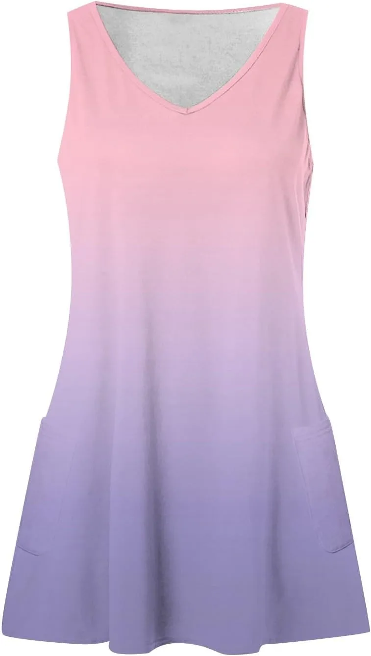 Womens Summer Dresses Sleeveless Midi Dresses for Women Plus Size Loose Flowy Dresses Women Plus Size Summer Cute