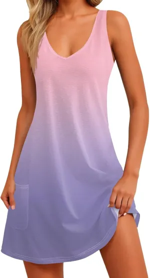 Womens Summer Dresses Sleeveless Midi Dresses for Women Plus Size Loose Flowy Dresses Women Plus Size Summer Cute