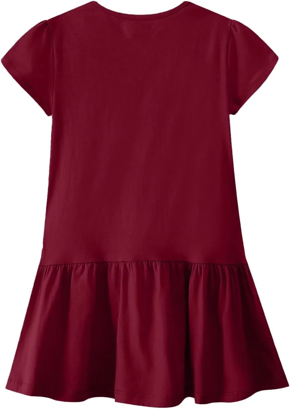 Womens Summer T Shirt Dress Casual Short Sleeve Ruffle Hem Crewneck Loose Mini Flower Dresses with Sleeves for