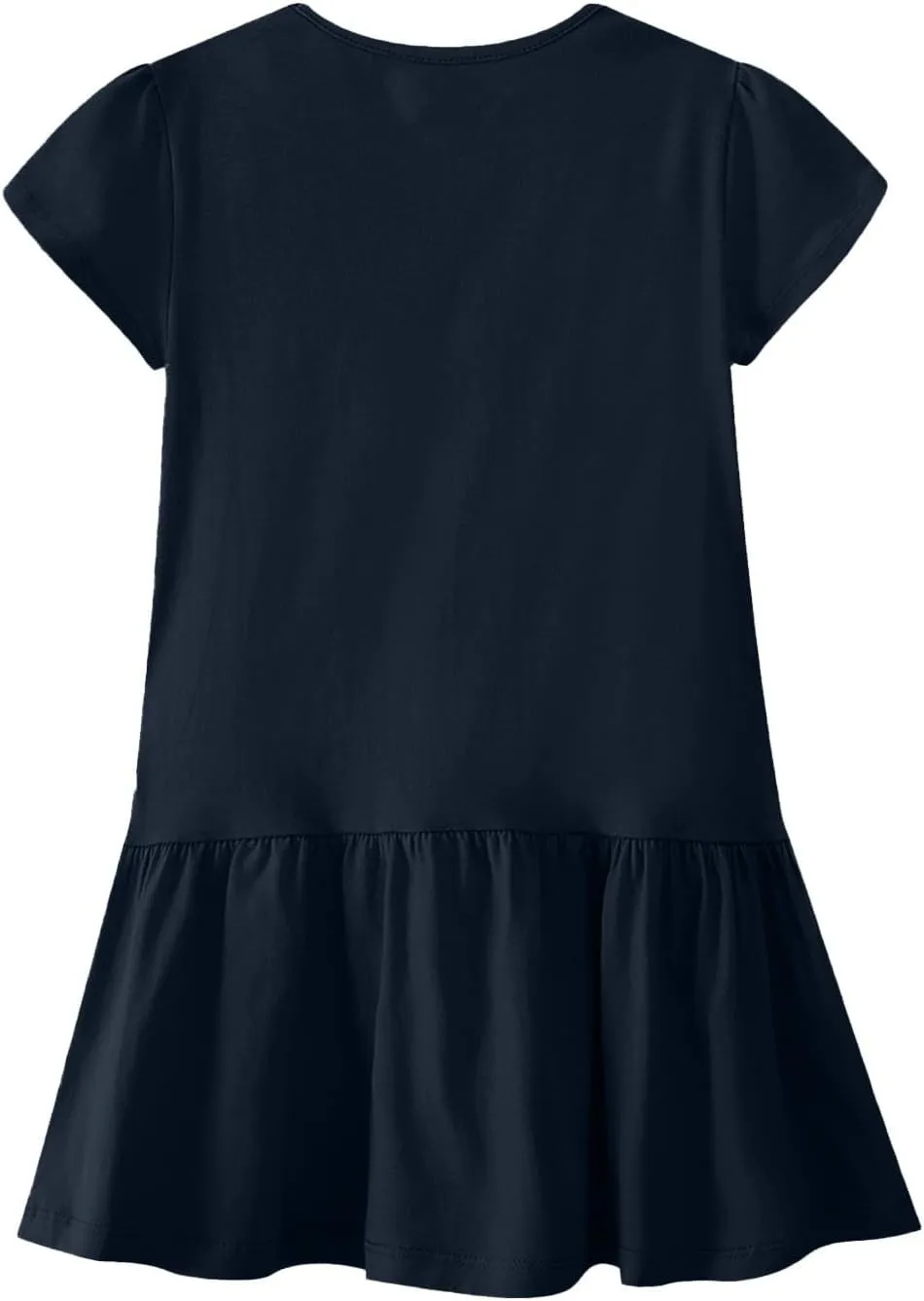 Womens Summer T Shirt Dress Casual Short Sleeve Ruffle Hem Crewneck Loose Mini Flower Dresses with Sleeves for