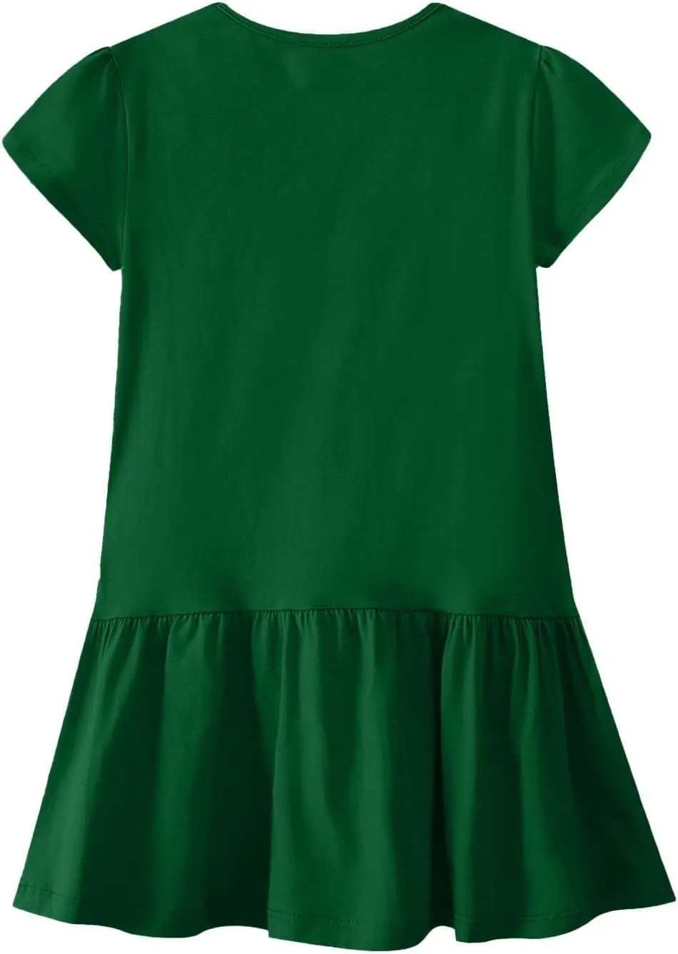 Womens Summer T Shirt Dress Casual Short Sleeve Ruffle Hem Crewneck Loose Mini Flower Dresses with Sleeves for