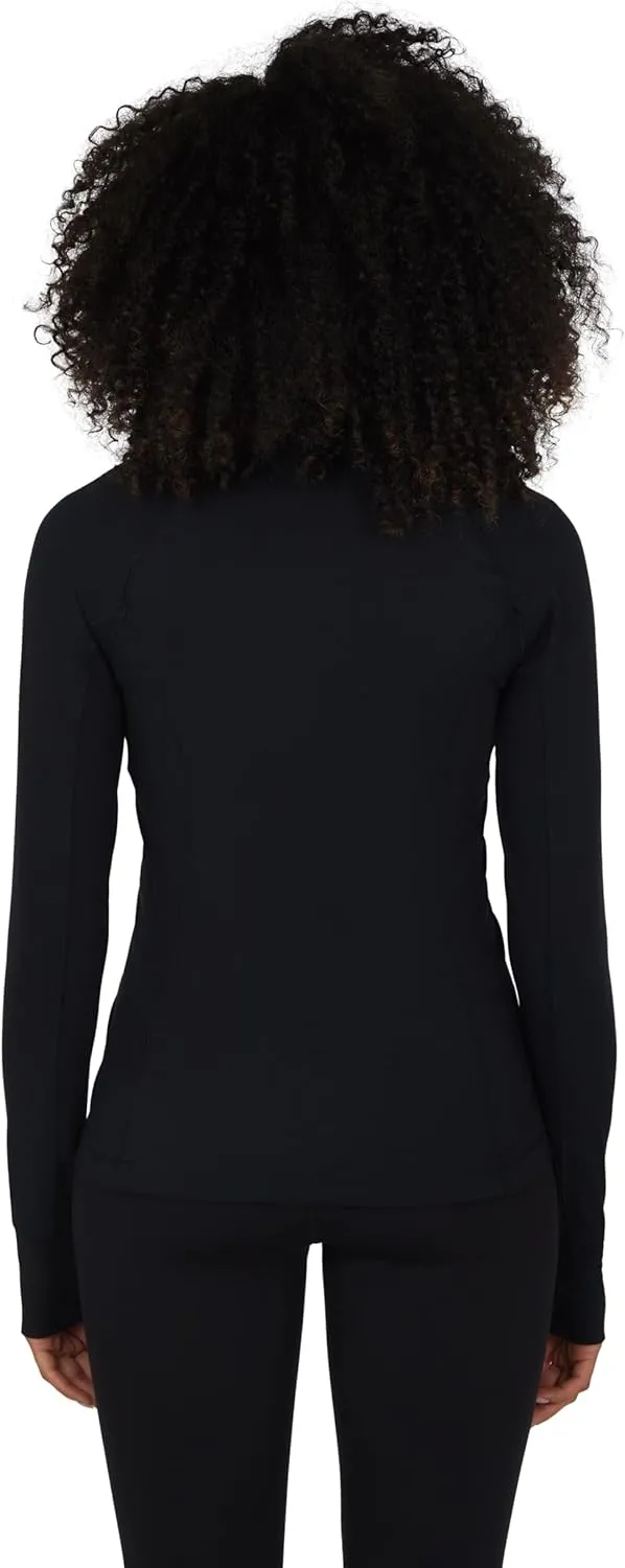 Yogalicious Half Zip Lightweight Workout Long Sleeve Athletic Jacket with Front Pockets and Thumbholes