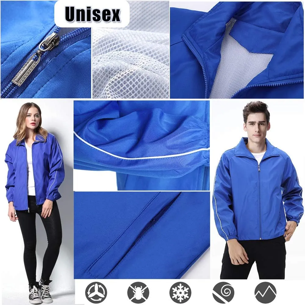 YOWESHOP Long Sleeve Shirts Windbreaker Customize Your Logo Workwear Jackets for Outdoor Team Work Uniform Unisex