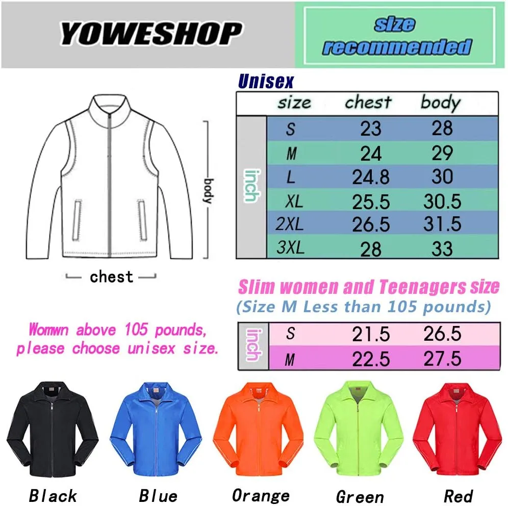 YOWESHOP Long Sleeve Shirts Windbreaker Customize Your Logo Workwear Jackets for Outdoor Team Work Uniform Unisex