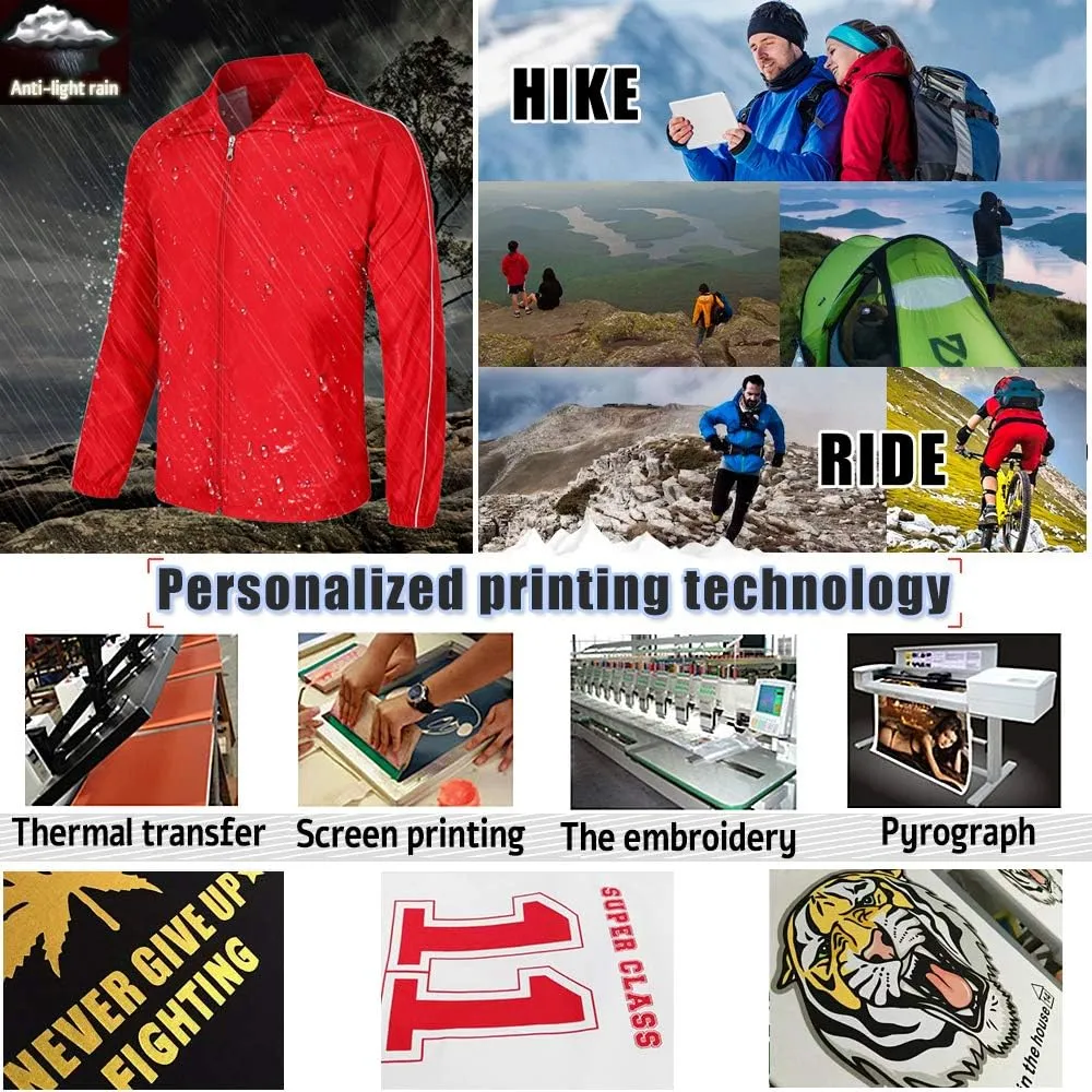 YOWESHOP Long Sleeve Shirts Windbreaker Customize Your Logo Workwear Jackets for Outdoor Team Work Uniform Unisex