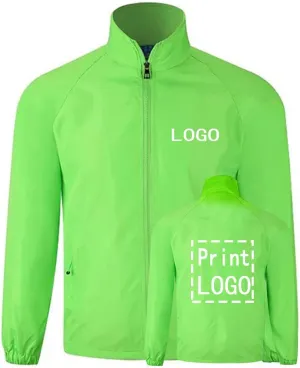 YOWESHOP Long Sleeve Shirts Windbreaker Customize Your Logo Workwear Jackets for Outdoor Team Work Uniform Unisex