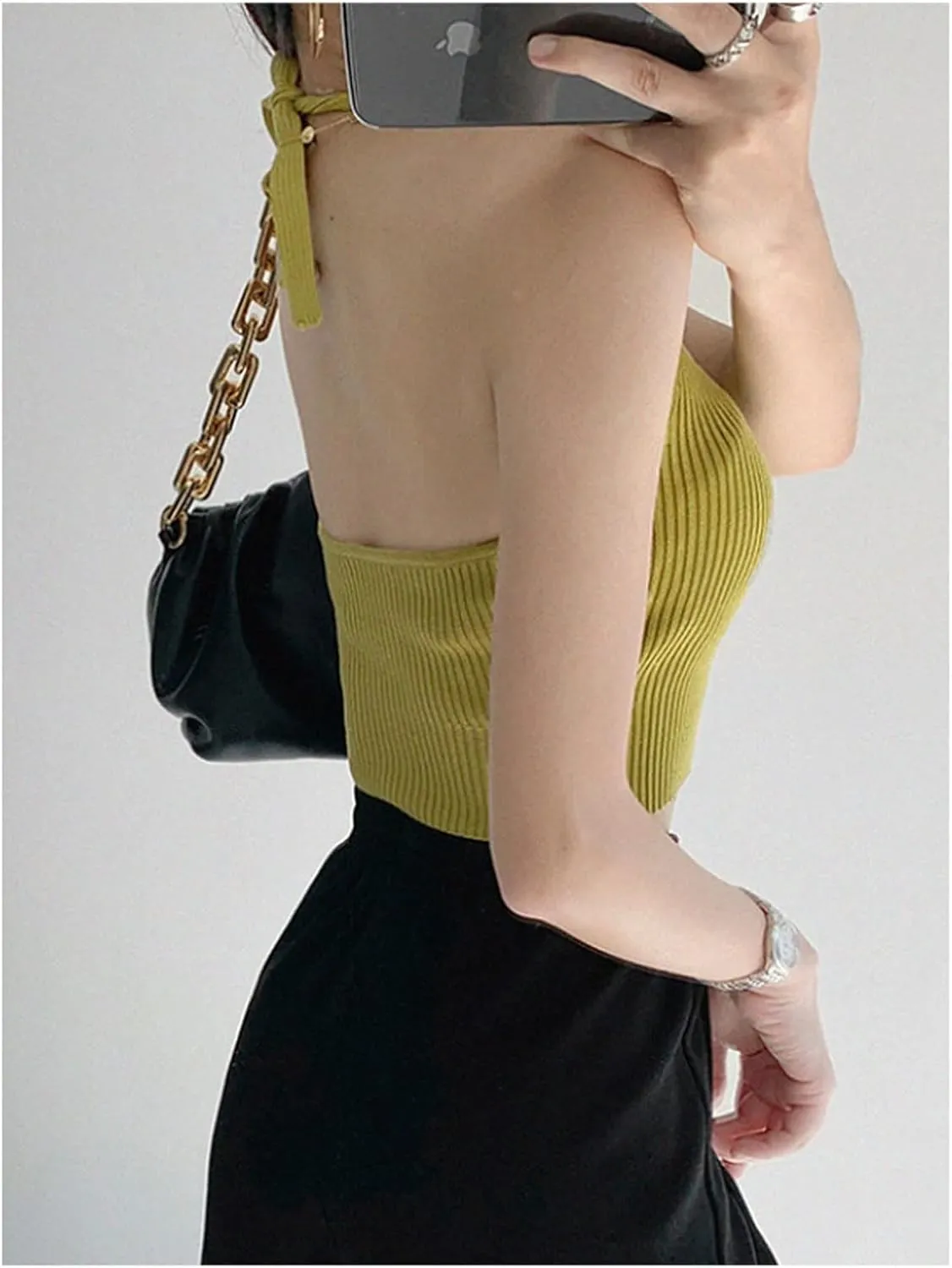 Zip up Jackets for Women Lace Up Cross Back Slim Knit Camisole Women's Strapless Tank Top